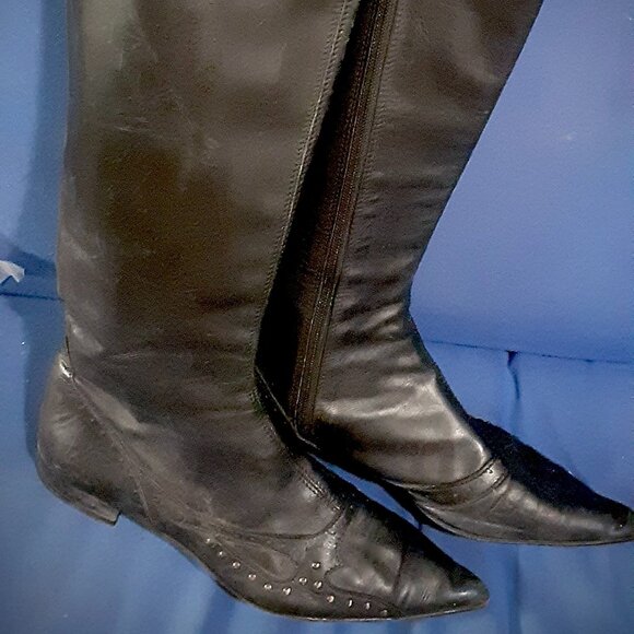 Gianfranco Ferré Black Leather Midcalf Boot - Picture 3 of 11